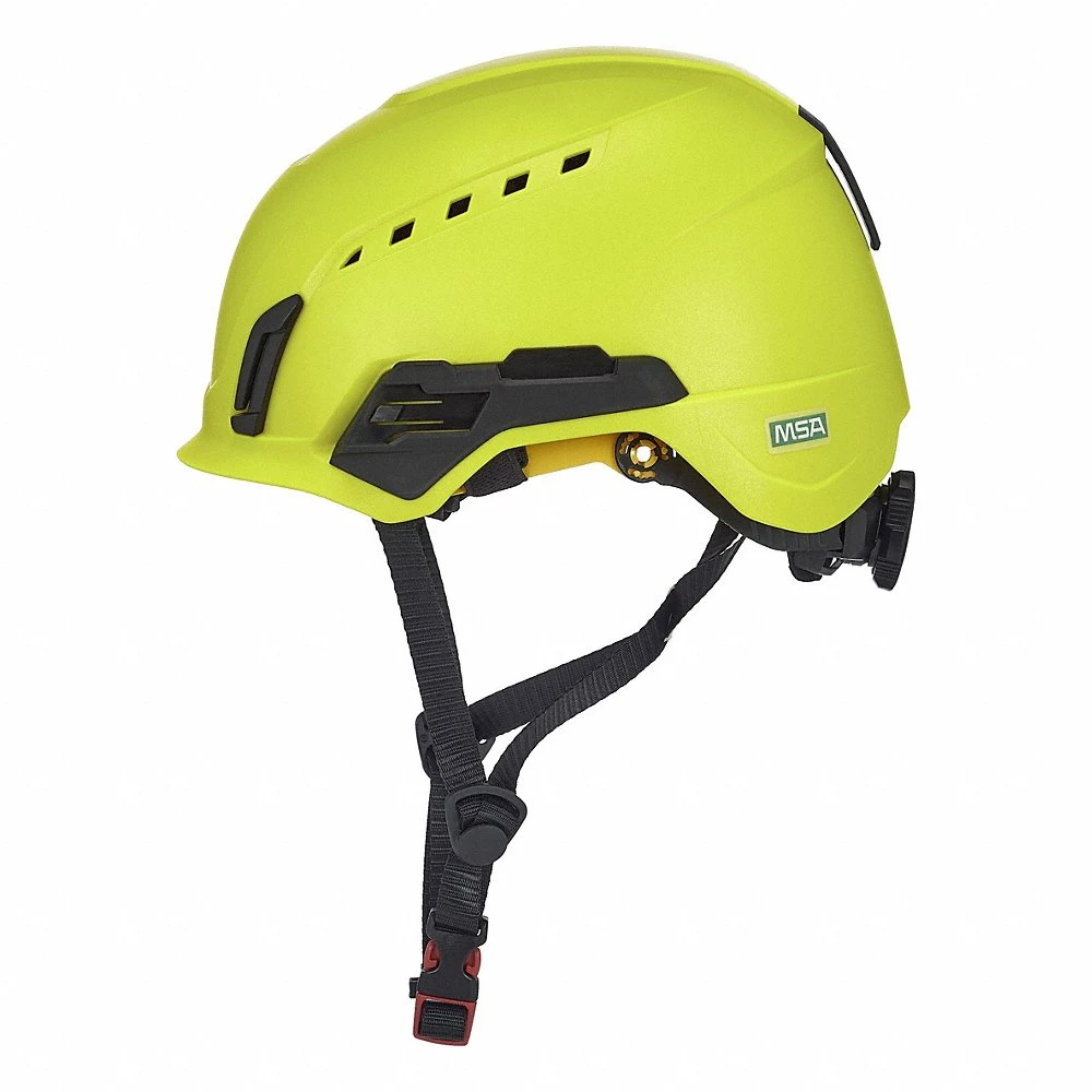 Safety Helmet, High-Visibility Yellow, No Graphics, Ratchet 4-Point, ABS