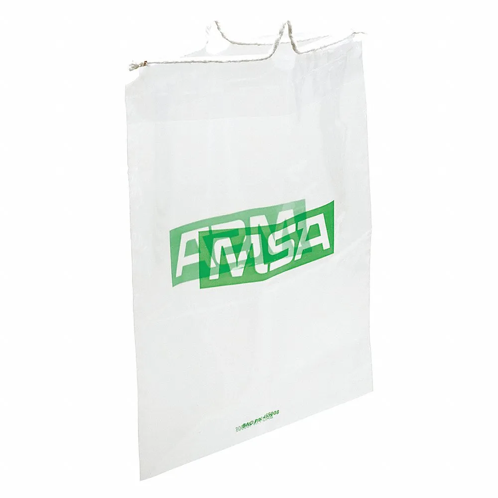 Respirator Drawstring Bag, Nylon, White/Green