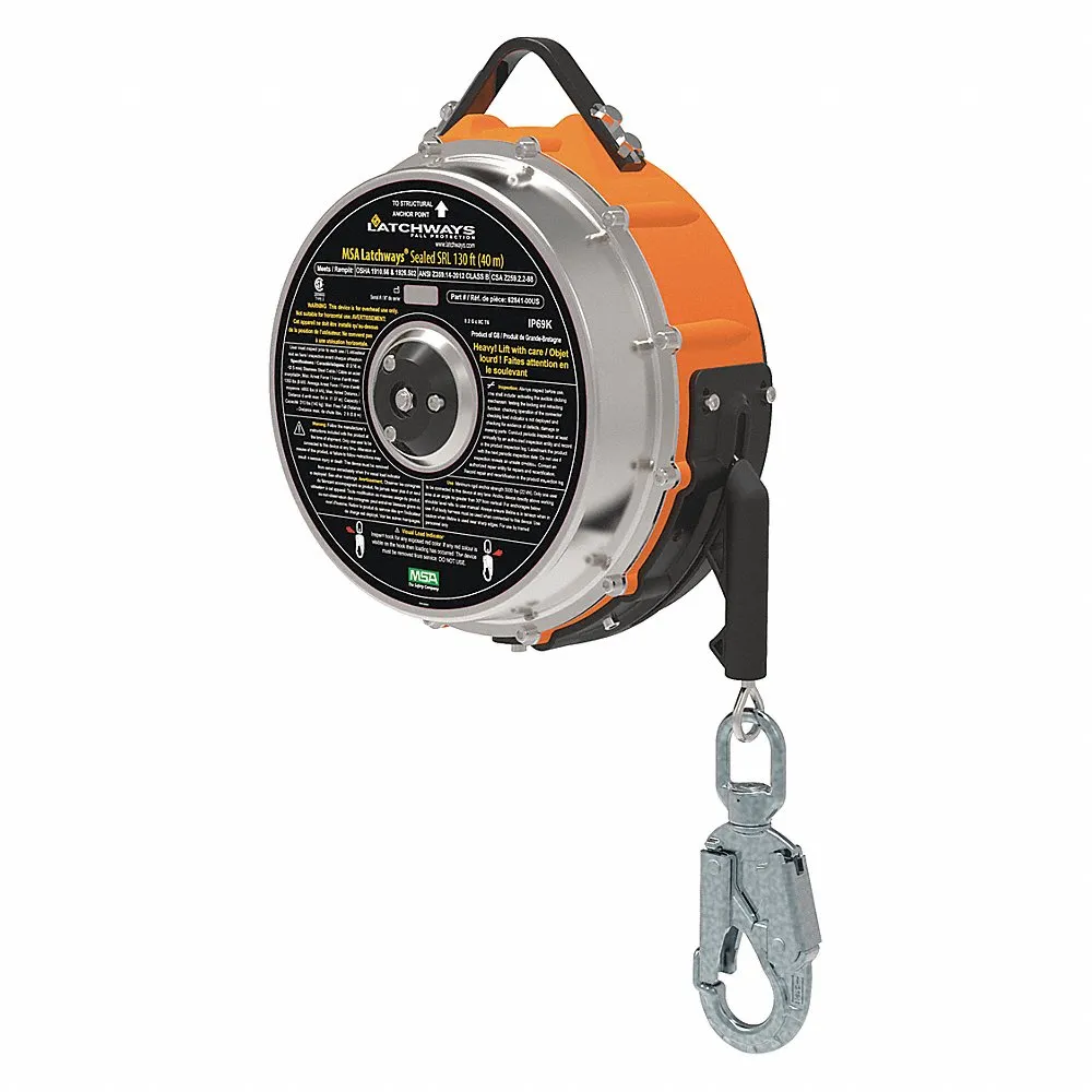 Self-Retracting Lifeline, Stainless Steel Carabiner Anchor, Harness Steel Snap Hook