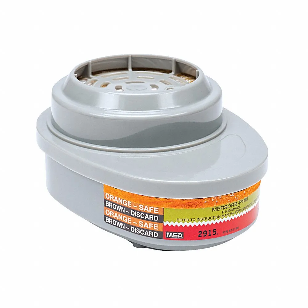 Combination Cartridge/Filter, Chlorine/Mercury Vapor/P100, Magenta/Olive Color