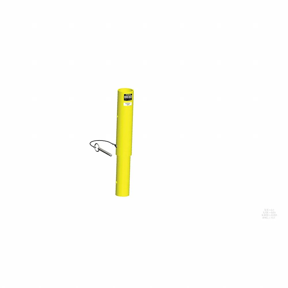 Mast Extension, 15 Inch, One-Piece Arm, Yellow, Powder Coated, Lower Mast Extension
