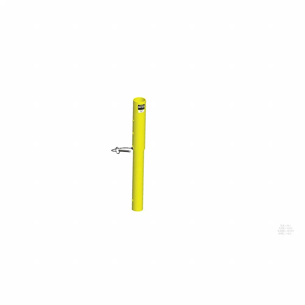 Mast Extension, 24 Inch, One-Piece Arm, Yellow, Powder Coated, Lower Mast Extension