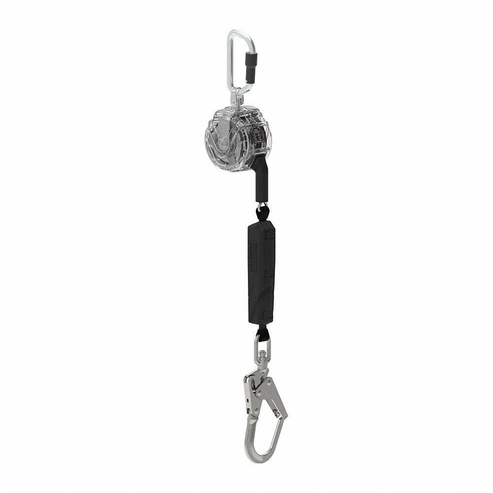 Self-Retracting Lifeline, Aluminium Snap Hook Anchor, Harness Aluminium/Steel Carabiner