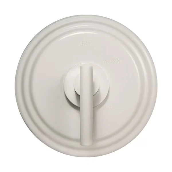 Pressure Shower Trim Plate W/ Handle. Less Showerhead, Arm, Wht
