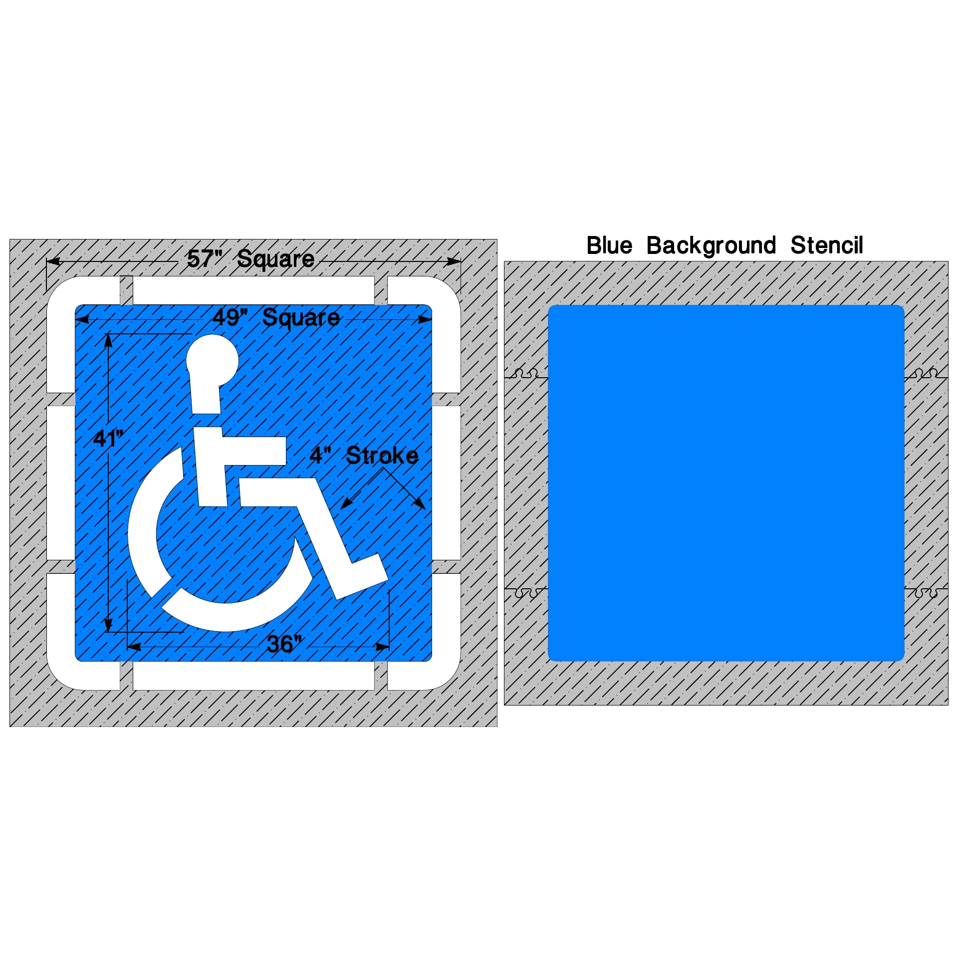 Small Federal Handicap Stencil, 1/8 Inch Thickness With Border