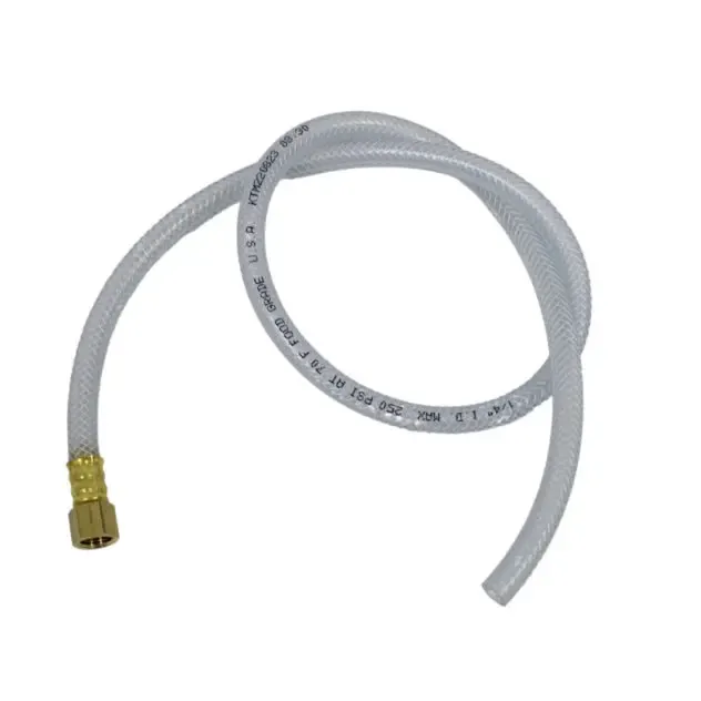 Return Or Bypass Hose, 34 x 1/4 Inch Size, White Braided, Nylon