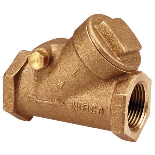 NIBCO 0400015 Y-Pattern Swing Check Valve, 3/8 Inch Valve Size, Thread, Bronze Body | BY8EKR