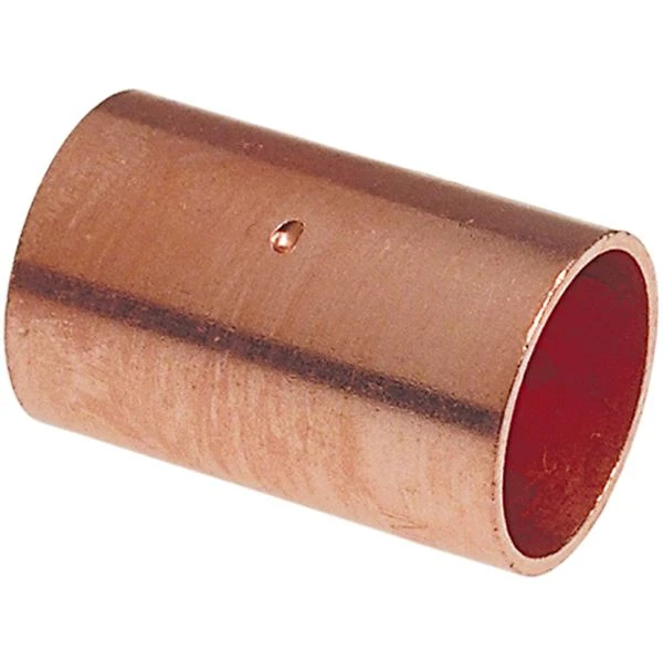 NIBCO 9002000 Coupling With Dimpled Tube Stop, 1-1/2 Inch Size, C End Style, Copper | BU4MKN