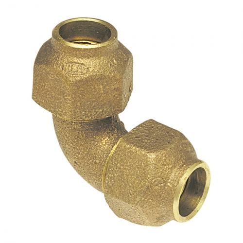 NIBCO 6046650 Pipe 95 deg Elbow With Nut, 1 in, Flare, Bronze, Import | BU4PBN
