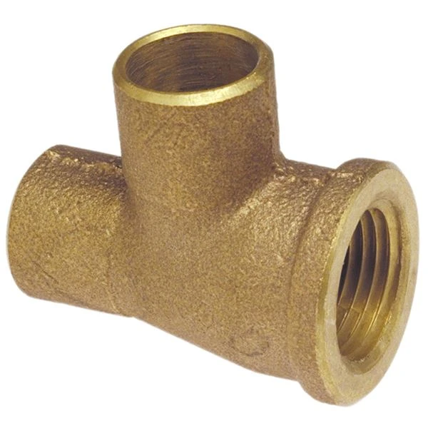 NIBCO B159950 Reducing Tee, 3/4 x 1/2 Inch Size, Bronze | BU4QEM
