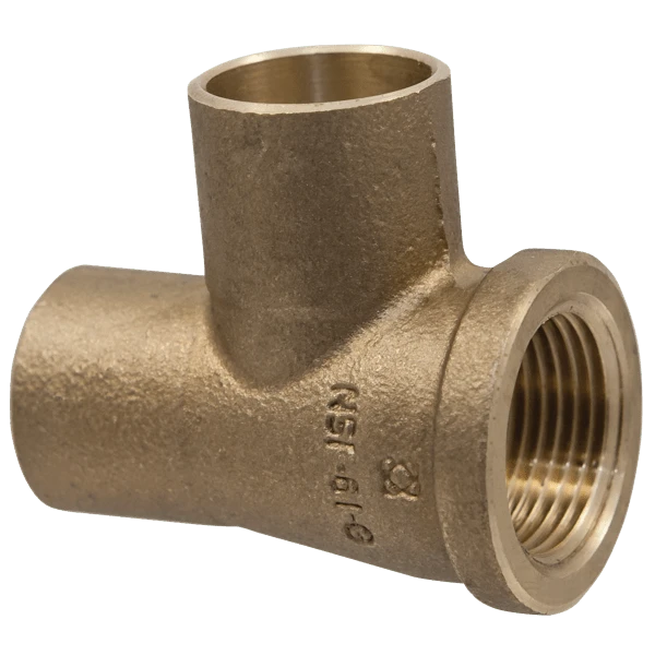 NIBCO 714-LF 1/2 Tee Low-lead Cast Bronze C x Fnpt x C | AD3MPB 40F243