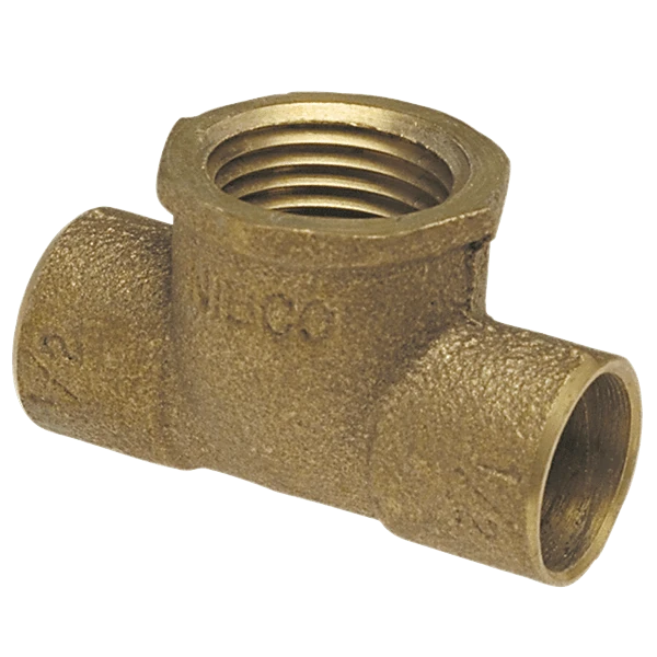 NIBCO B147500 Tee, 2 x 2 x 1 Inch Size, Bronze | BU4NBD