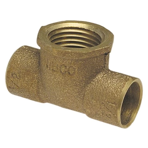 NIBCO B14720L Tee, 1-1/2 x 1-1/2 x 3/4 Inch Size, Bronze | BU4TQJ