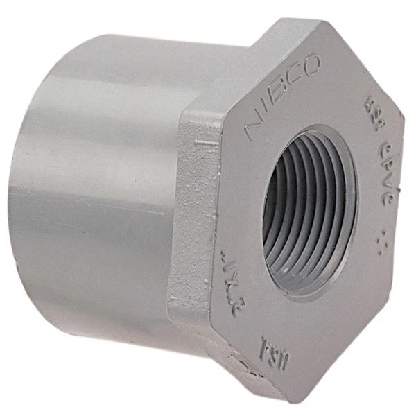 NIBCO CB11900 Flush Reducing Bushing, 1/2 x 1/4 Inch Size, MNPT x FNPT End Style, CPVC | BU4NCP