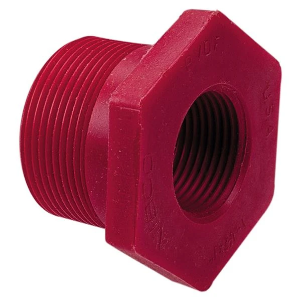 NIBCO CD03350 Flush Reducing Bushing, 1-1/2 x 1 Inch Size, MNPT x FNPT End Style, PVDF | CB6CVM