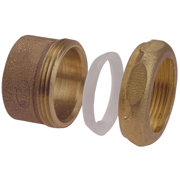 NIBCO E014500 DWV Trap Adapter, 1-1/4 x 1-1/4 Inch Size, Bronze | BU4QCY