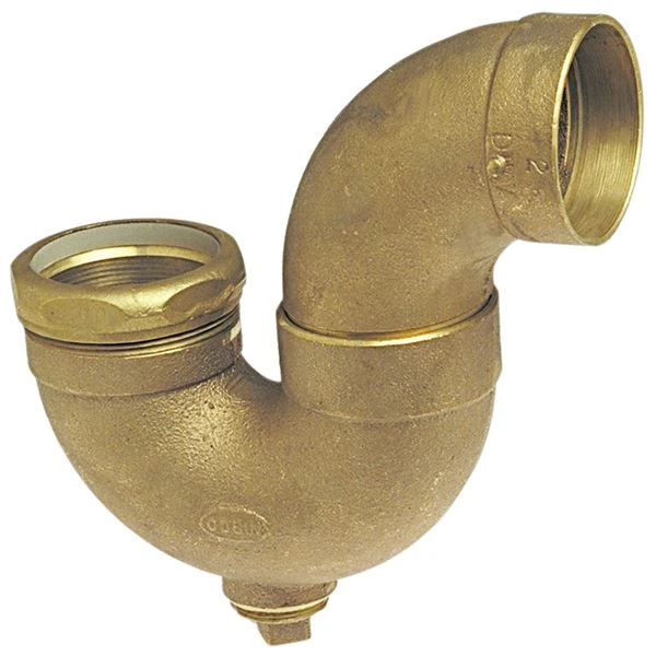 NIBCO E540350 P-Trap With Cleanout, 2 Inch Size, Cast Bronze, C x Slip Joint Connection | BU4QNH