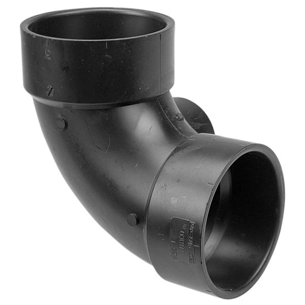 NIBCO I068300 DWV Vent Elbow With Side Inlet, 3 x 3 x 1-1/2 Inch Size, ABS | BU4PDG