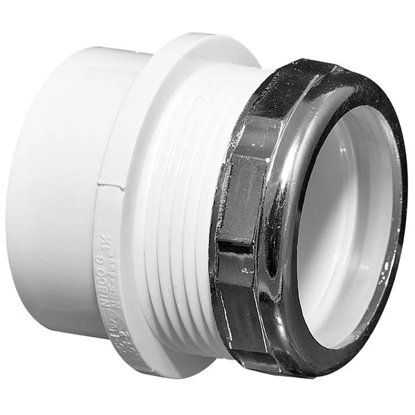 NIBCO K014570 DWV Trap Adapter With Chrome Plated Nut, 1-1/2 Inch Size, PVC | BU4NKC