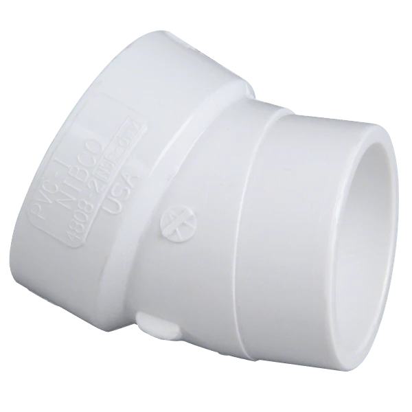 NIBCO K079550 DWV Street Bend, 1-1/2 Inch Size, Spigot x Hub End Style, PVC | BU4NQD