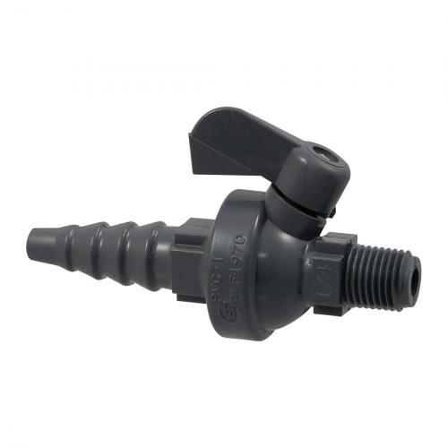 NIBCO MA507A4 Bi-Directional Ball Valve, 1/4 Inch Valve Size, Hose x MNPT End Style, PVC Body | BZ9DEK