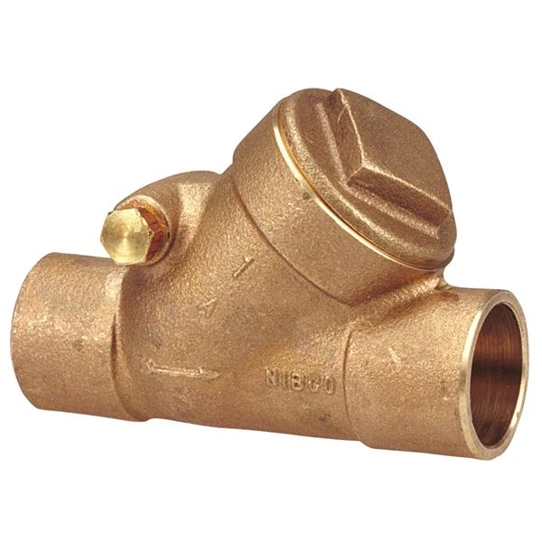NIBCO NJ7J006 Y-Pattern Swing Check Valve, 1/2 Inch Valve Size, Solder, Bronze Body | CA8PUB