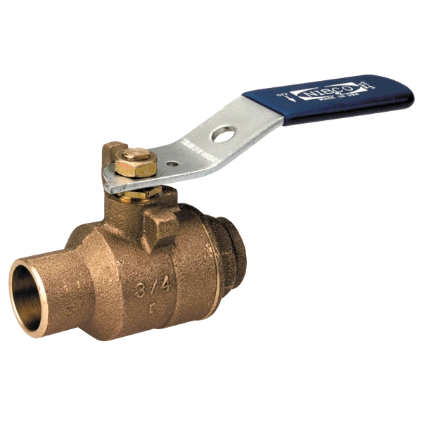 NIBCO NJ830EC Ball Valve, 2 Piece, 1-1/2 Inch Valve Size, Solder End Style, Cast Red Bronze Body | CC9FRK