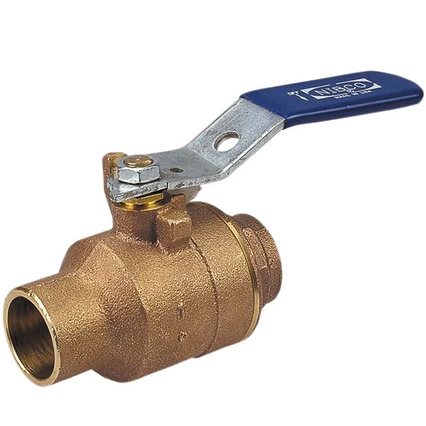 NIBCO NJ830EA Ball Valve, 2 Piece, 1 Inch Valve Size, Solder End Style, Bronze Body | CC9FQY