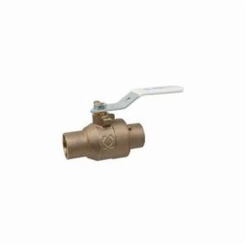 NIBCO NJ832X4 Ball Valve, 2 Piece, 1/4 Inch Valve Size, Solder End Style, Silicon Bronze Body | BY3VWU