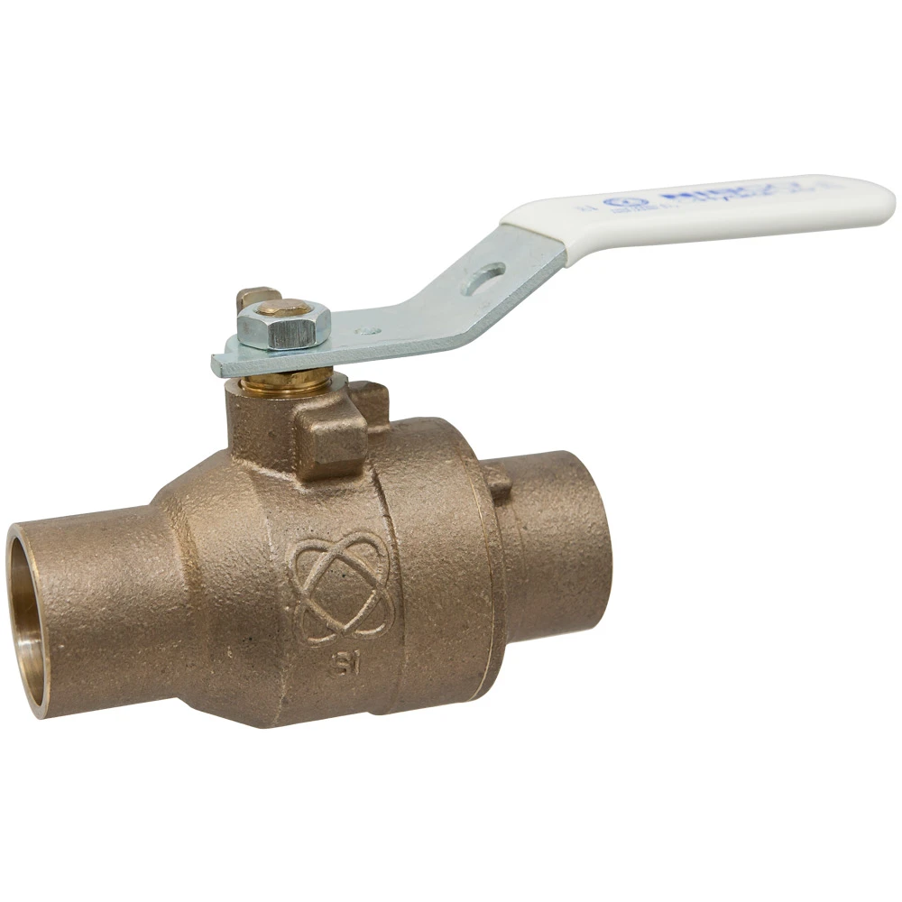 NIBCO NJ83XHD Ball Valve, 2 Piece, 2 Inch Valve Size, Solder End Style, Silicon Bronze Body | CC7DHZ