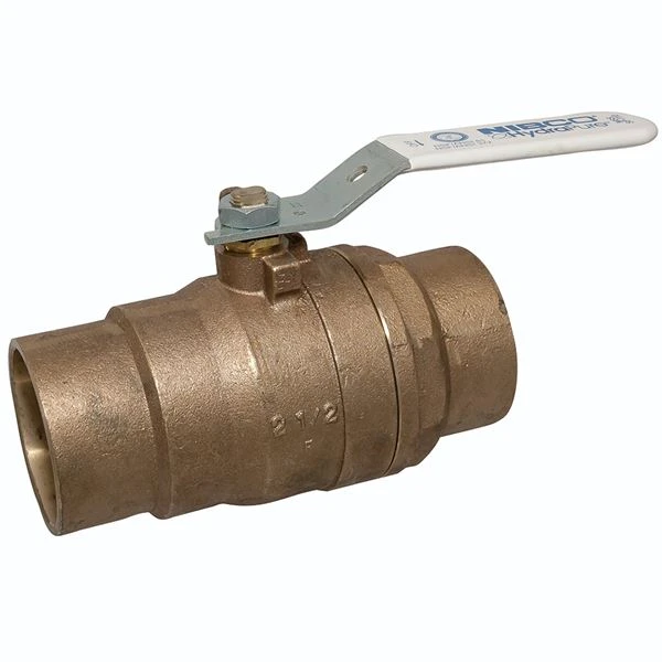 NIBCO NJ830XE Ball Valve, 2 Piece, 2-1/2 Inch Valve Size, Solder End Style, Silicon Bronze Body | BZ6HVK