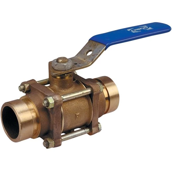 NIBCO NJ8650D Ball Valve, 3 Piece, 2 Inch Valve Size, Grooved End Style, Bronze Body | BY4RUN