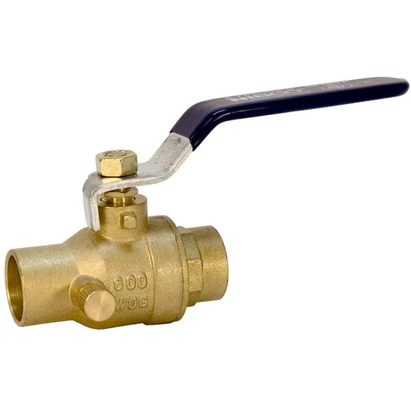 NIBCO NJ999HA Ball Valve, 2 Piece, 1 Inch Valve Size, Solder End Style, Brass Body | CC4KML