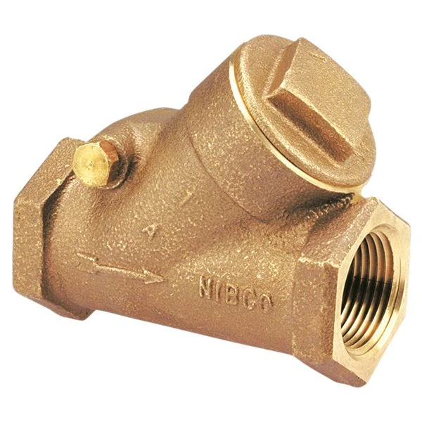 NIBCO NL92006 Y-Pattern Swing Check Valve, 1/2 Inch Valve Size, NPT, PTFE, Bronze Body | CB7LGM