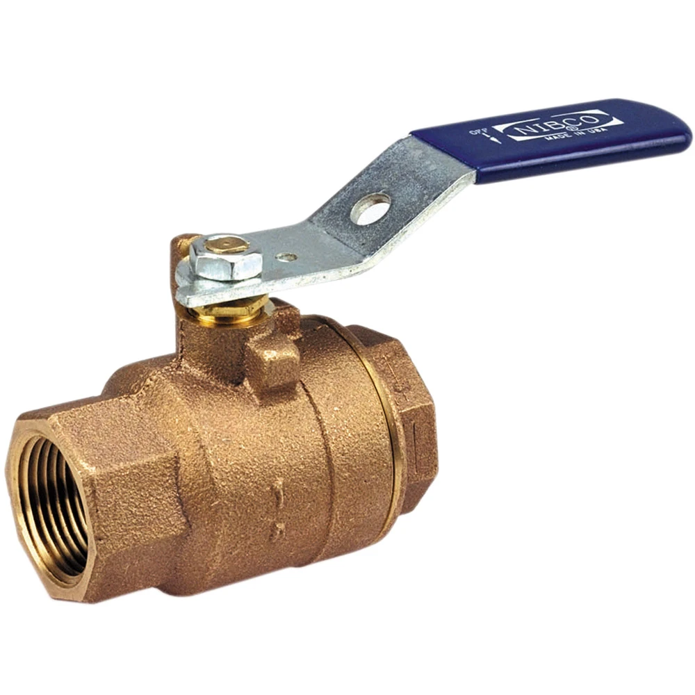 NIBCO NL9510B Ball Valve, 2 Piece, 1-1/4 Inch Valve Size, FNPT End Style, Cast Red Bronze Body | BY4HJR