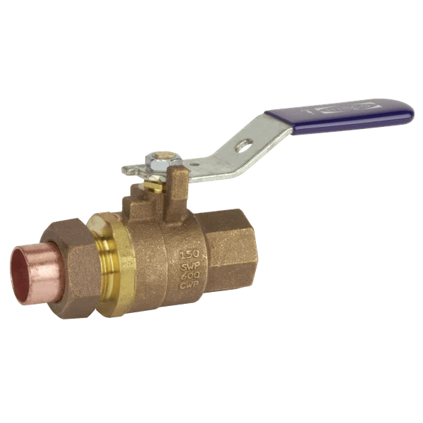 NIBCO NL95F2B Ball Valve, 2 Piece, 1-1/4 Inch Valve Size, NPT x Solder End Style, Bronze Body | CA3PAR
