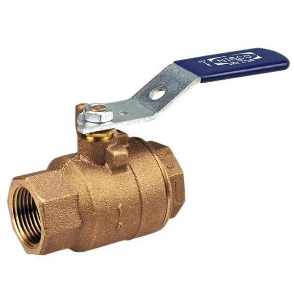 NIBCO NL950E8 Ball Valve, 2 Piece, 3/4 Inch Valve Size, NPT End Style, Bronze Body | BY4JFJ