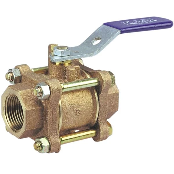 NIBCO NL99H0A Ball Valve, 3 Piece, 1 Inch Valve Size, FNPT End Style, Bronze Body | BZ2QPE