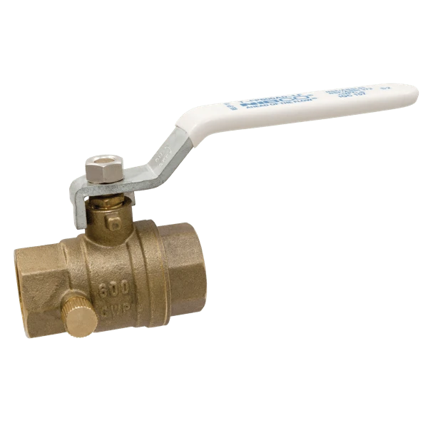 NIBCO NL999X6 Ball Valve, 2 Piece With Drain Port and Cap, 1/2 Inch Size, NPT End Style, Copper Alloy Body | CA8MBJ