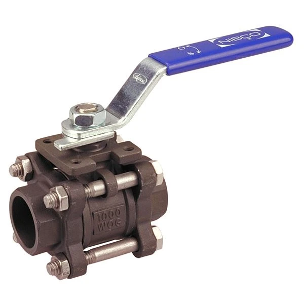 NIBCO NL99E5A Ball Valve, 3 Piece, 1 Inch Valve Size, Socket Welded End Style, Carbon Steel Body | BY4RVW