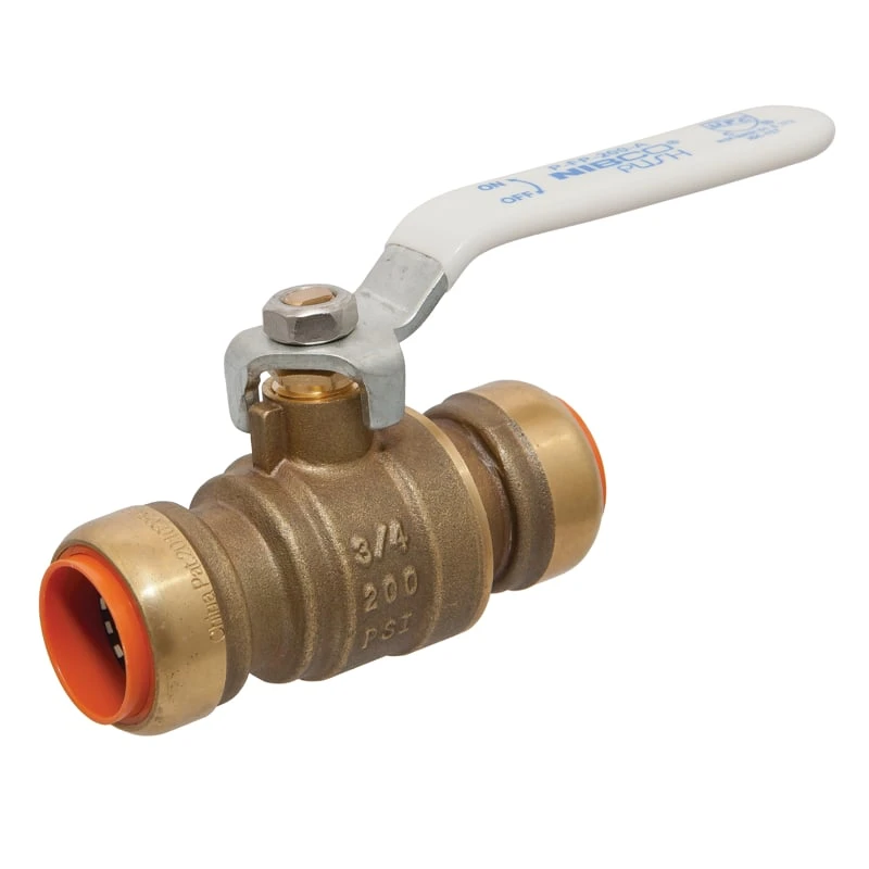 NIBCO NN998H6E Ball Valve, 1/2 Inch Valve Size, Push End Style, Brass Body | BU4NGZ