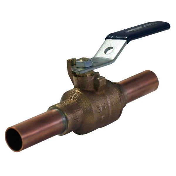 NIBCO NR8400A Ball Valve, 2 Piece, 1 Inch Valve Size, Male Press End Style, Bronze Body | BY4DMH
