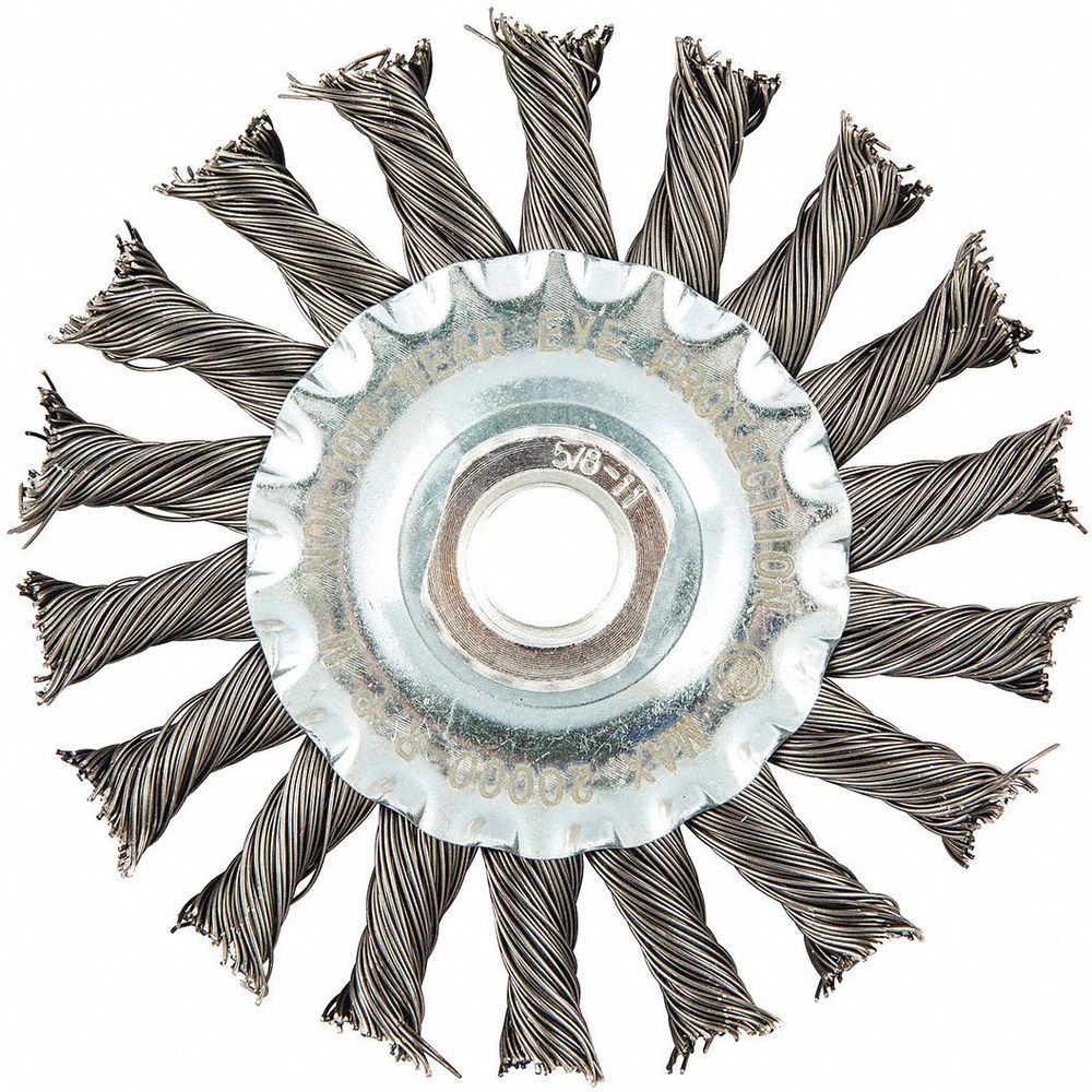 NORTON ABRASIVES 66252839019 4 Inch Knotted Wire Wheel Brush, Arbor Hole Mounting, 0.020 Inch Wire Dia. | CD2HZT 416M60