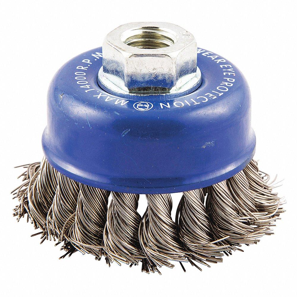 NORTON ABRASIVES 66252838812 Cup Brush, 2 3/4 Inch Dia., 5/8-11 Inch Arbor Hole Size | CH9YQK 483N72