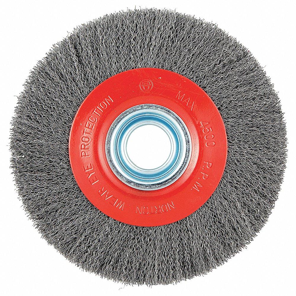 NORTON ABRASIVES 66252838978 Wire Wheel Brush, 8 Inch Brush Dia., 0.014 Inch Wire Dia., Carbon Steel | CJ3VFV 416M50