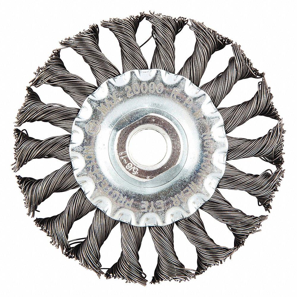 NORTON ABRASIVES 66252839130 Wire Wheel Brush, 4 Inch Brush Dia., 0.02 Inch Wire Dia., Carbon Steel | CJ3VFN 416L92