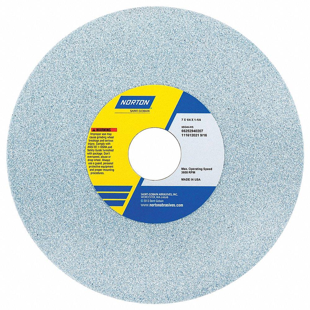 NORTON ABRASIVES 66252940207 Straight Grinding Wheel, 7 Inch Dia., 1 1/4 Inch Hole Size, Ceramic, 5Pk | CJ3NPA 1VTW8