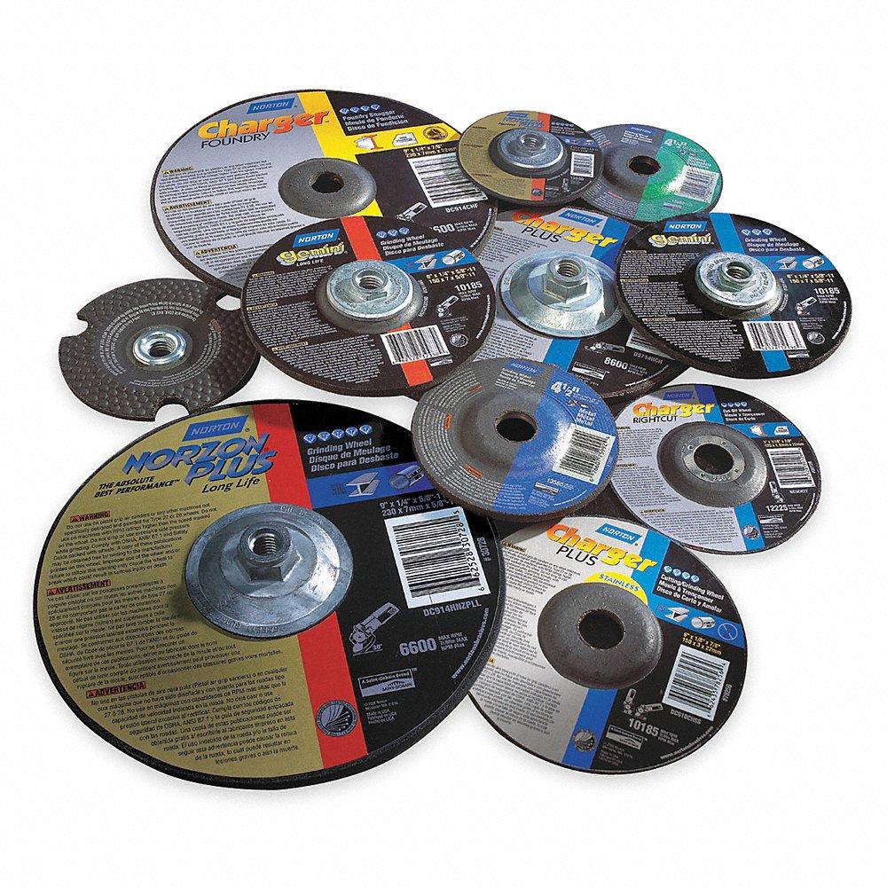 NORTON ABRASIVES 66253048897 Depressed Center Wheel, Ceramic, 9 Inch Wheel Dia, 5/8-11 Inch Hole Size, Type 27 | CH9ZGD 3UX22