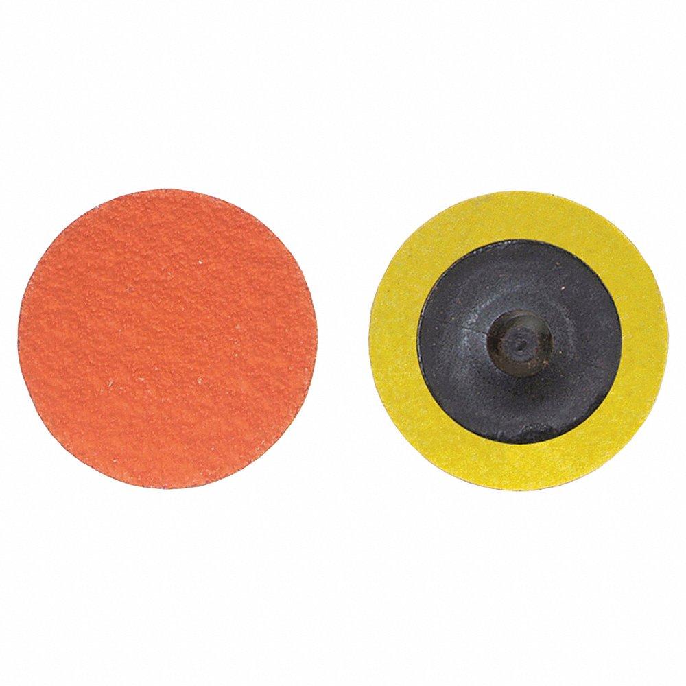 NORTON ABRASIVES 66261162312 Quick Change Disc, 1 1/2 Inch Dia., 60 Grit, Coarse, Ceramic, Coated, R980, 100Pk | CJ3CLD 1PYG8