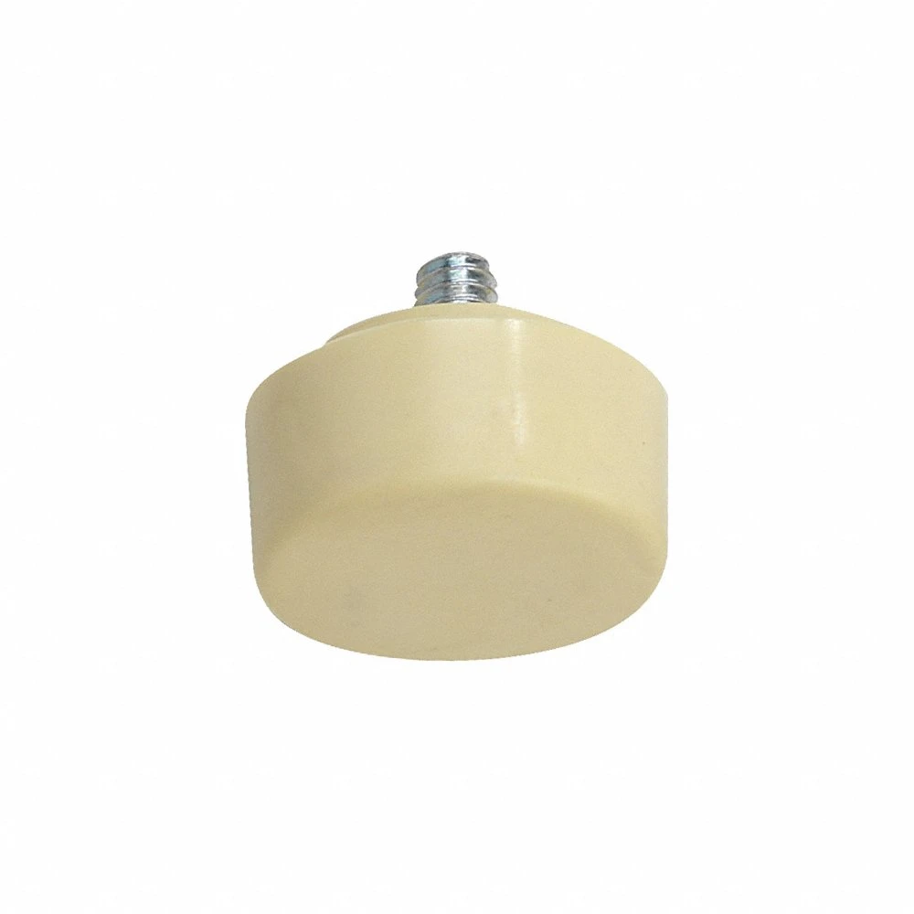 Hammer Tip Head, Medium Hard, Nylon, 1 1/2 Inch Dia, 5/16-18 Thread Size, Threaded